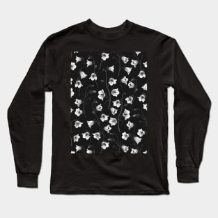 Bluebells, Harebells, Bellflowers, monochrome Long Sleeve T-Shirt